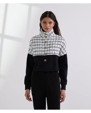 KARL LAGERFELD Bouclé Sweat Jacket - White