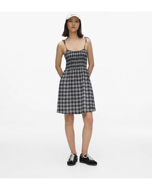 KL Jeans Checked Strappy Dress, Multicoloured - Blue