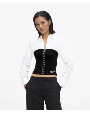 KL Jeans Corset Detail Poplin Shirt - White