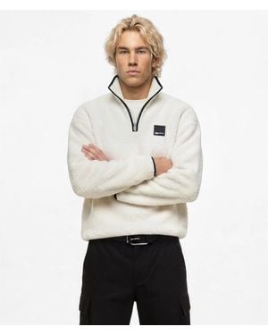 KL Jeans Half-Zip Fleece Sweatshirt - Natural