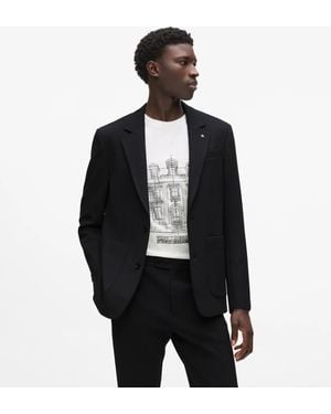 KARL LAGERFELD Patch Pocket Punto Blazer - Black