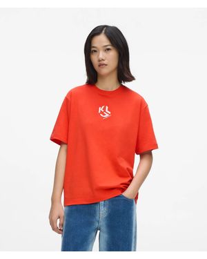 KL Jeans Regular-Fit Monogram T-Shirt - Red