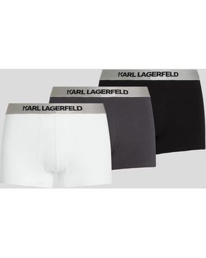 Karl Lagerfeld Metallic Karl Logo Trunks – 3-pack - Black