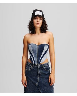 Karl Lagerfeld Klj X Atelier Reservé Denim Bustier - Blue