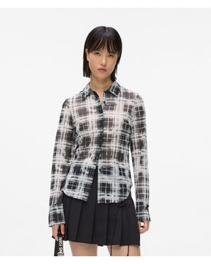 KL Jeans Checked Mesh Shirt - White