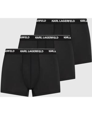 KARL LAGERFELD Logo Micro Trunks – 3-Pack - Black