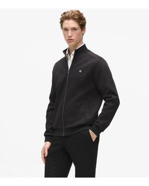 KARL LAGERFELD Zip-Up Metallic Trim Jacket - Black