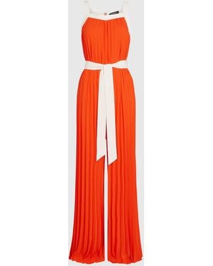 KARL LAGERFELD Pleated Jumpsuit - Red