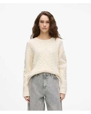 KARL LAGERFELD Pull Épais En Maille Torsadée, Femme, Taille - Blanc