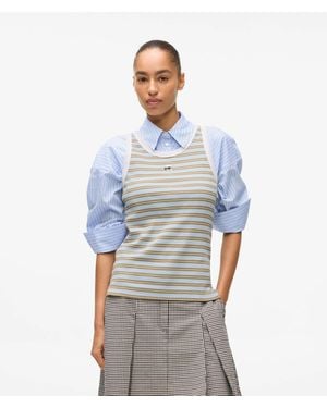 KARL LAGERFELD Ikon Striped Tank Top, Multicoloured - Blue