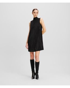 Karl Lagerfeld Rhinestone Shift Dress - Black