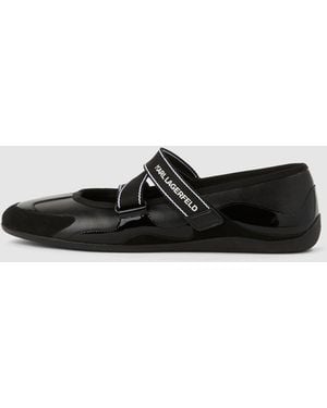 KL Jeans Altia Kross Strap Flats - Black