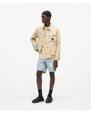 KL Jeans Distressed Relaxed Denim Shorts - Natural