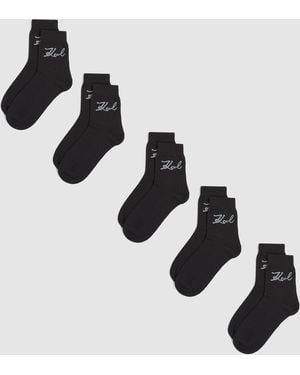 KARL LAGERFELD Signature Socks – 5-Pack - Metallic