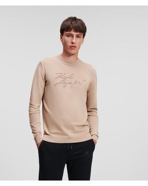 Karl Lagerfeld Knit Logo Jumper - Natural