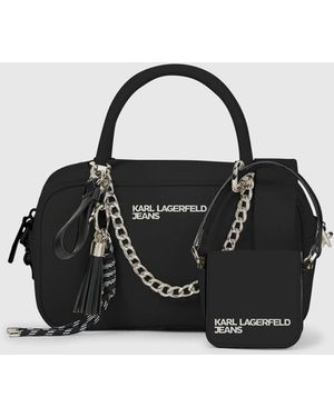 KL Jeans Charms Top-Handle Crossbody Bag - Black