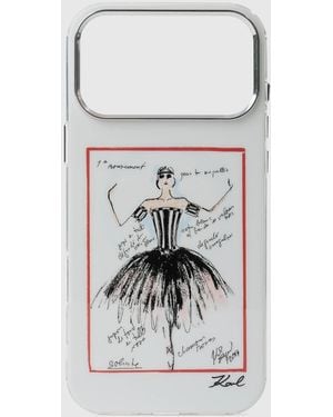 KARL LAGERFELD Sketches Iphone 17 Pro Max Case - White