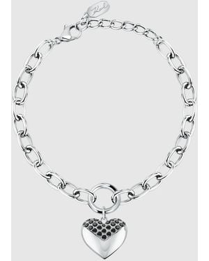 KARL LAGERFELD Heart Charm Bracelet - Metallic