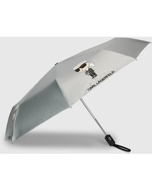 KARL LAGERFELD Ikon Metallic Umbrella - White