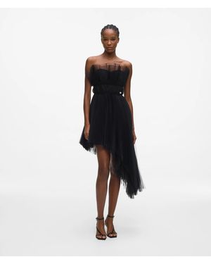 KARL LAGERFELD Asymmetric Tulle Dress - White