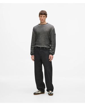 KL Jeans Pinstripe Relaxed Jeans - Grey