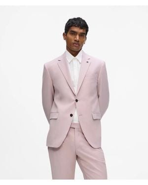 KARL LAGERFELD Single-Breasted Slim-Fit Blazer - Pink