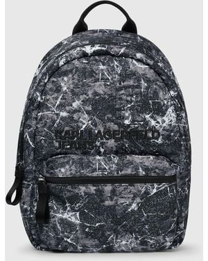 KL Jeans Nylon Graffiti Print Backpack - Black