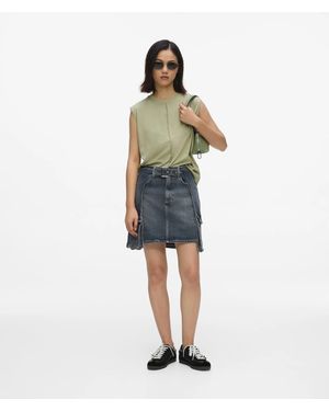 KL Jeans Buckle-Detail Denim Mini Skirt - Blue