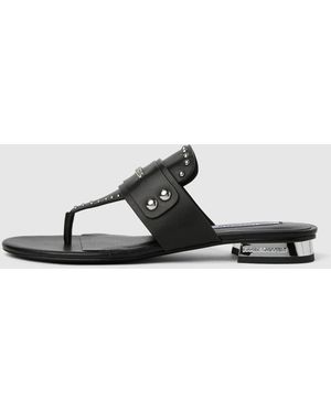KL Jeans Roxy Stud Trim Sandals - White