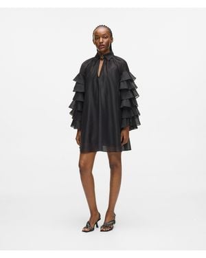 KARL LAGERFELD Ruffled Sleeves Dress - Black