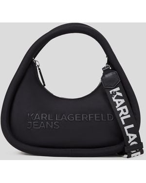 KL Jeans Bauschige Tasche Mit Tragegriff Oben - Schwarz