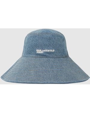 KL Jeans Denim Wide-Brim Bucket Hat - Blue