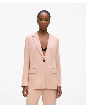 KARL LAGERFELD Satin-Blend Blazer - Pink