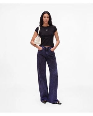 KL Jeans Jean Décontracté Look Velours, Femme, Taille - Bleu