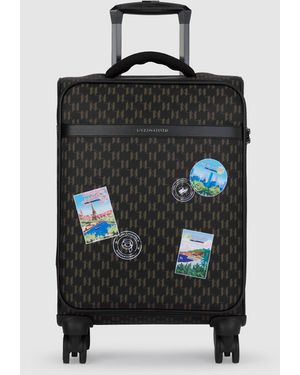 Karl Lagerfeld Ikon Monogram Trolley Case - Black