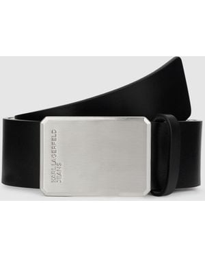 KL Jeans Logo Leather Belt - Black