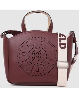 KARL LAGERFELD K/Circle Perforated Small Tote Bag - Purple