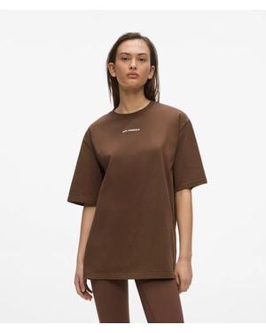 KARL LAGERFELD Logo Athleisure T-Shirt - Brown