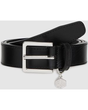KL Jeans Logo Charm Belt - Black