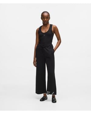 KARL LAGERFELD Signature Hem Joggers - White