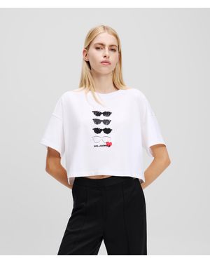 Karl Lagerfeld Sunglasses Boxy T-shirt - White