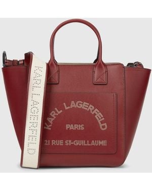 KARL LAGERFELD K/Daily Small Pocket Tote Bag - Red