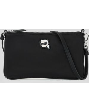 Karl Lagerfeld Ikon Nylon Shoulder Pouch - Black