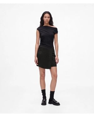 KL Jeans Wrap Denim Mini Skirt - Black