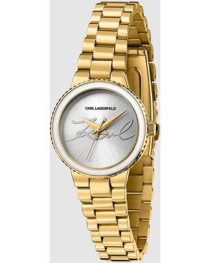 Karl Lagerfeld Signature Round Watch - Metallic