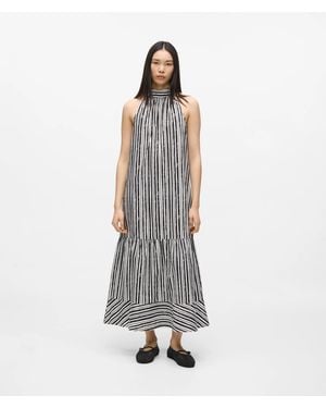 KARL LAGERFELD Striped Halterneck Maxi Dress, Multicoloured - White