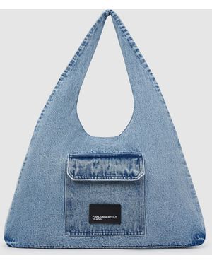 KL Jeans Cabas Hobo En Denim, Femme, Taille - Bleu