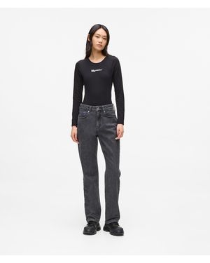 KL Jeans High-Rise Straight Jeans - White