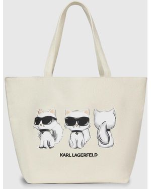 KARL LAGERFELD Ikon Choupette Reversible Shopper - White