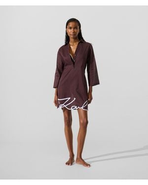 KARL LAGERFELD K/Signature Beach Shirt Dress - Red